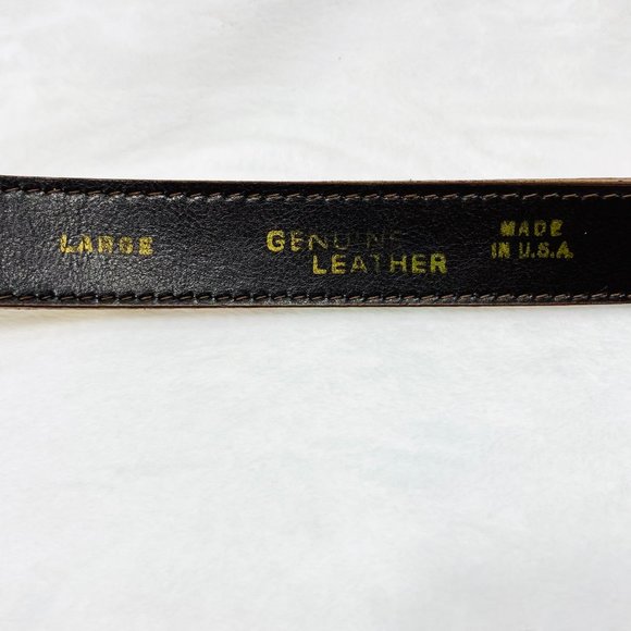 Vintage Metallic Gold Leather Belt w/Print - Picture 6 of 6